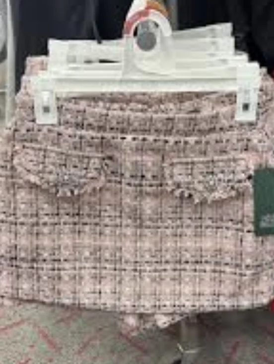 Wild Fable Pink Tweed Mini Skirt/Shorts with Fringed Pockets Small - Picture 1 of 7